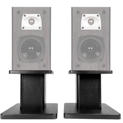 2) 8” Black Bookshelf Speaker Stands For Theater Solutions B1 Bookshelf Speakers image 1