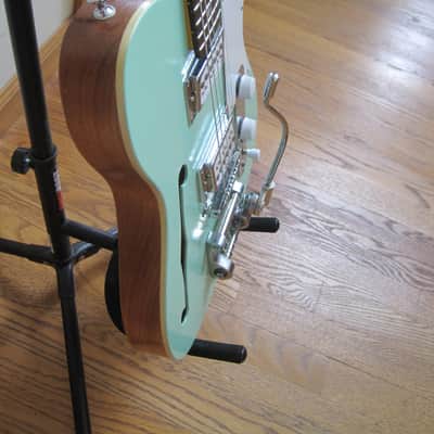 Custom Tele-Style Thinline HH Bigsby Warmoth Neck Surf 90s Surf Green image 18