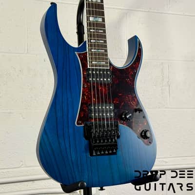 Ibanez Prestige RG653DX Electric Guitar w/ Case - Transparent Deep Blue Flat image 3
