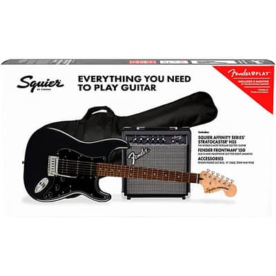 Squier Affinity Series Stratocaster HSS Electric Guitar Pack, Laurel Fingerboard, Charcoal Frost Metallic, Gig Bag, 15G - 120V TGF33 image 9