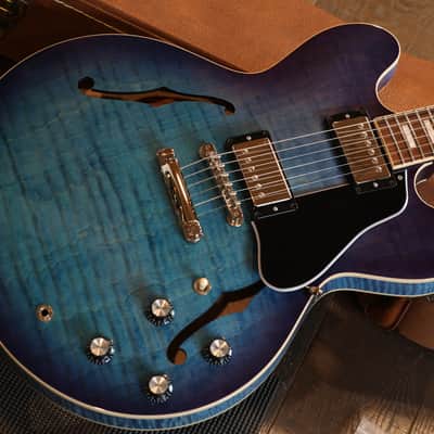 2023 Gibson ES-335 Semi-Hollow Electric Guitar Figured Blueberry Burst + OHSC image 2
