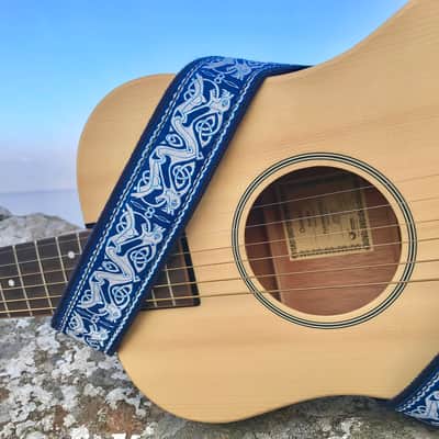 Vtar Blue Celtic Beast Guitar Strap Handmade with Vegan Leather image 2