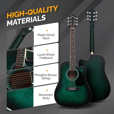 Glarry GMA101 41 Inch EQ Acoustic Guitar Green image 4