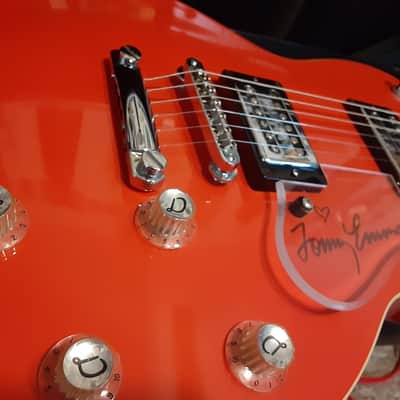 DeArmond M66 Bluesbird Fiesta Red Tommy Emmanuel Sig. w/ gig bag by Guitars For Vets image 6