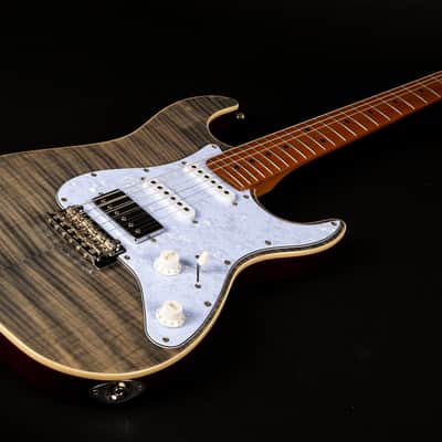 Jet JS-450 TBK 450 Series Basswood Flamed Maple Top Body Canadian Roasted Maple Neck 6-String Electric Guitar image 5