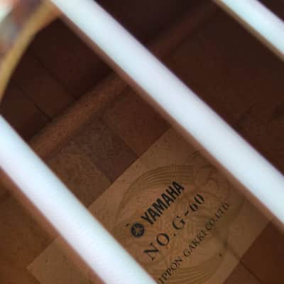 Yamaha No. G-60 vintage MIJ nylon classical Nippon w/hsc - Natural image 11