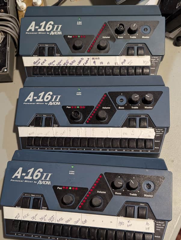 Lot of 3 Aviom A-16II Personal Mixers Nonfunctioning image 1