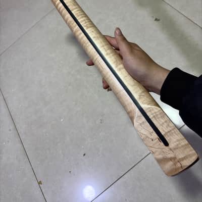 Stainless steel 22 frets 25.5inch Flame maple Electric guitar Neck Locking nut  parts hole:10mm image 6