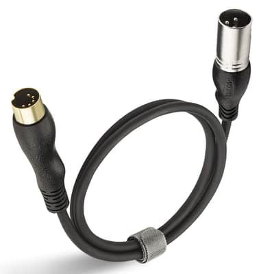MIDI to XLR Adapter Cable 6 Feet - MIDI 5 Pins DIN Male to XLR 3 Pins Male image 1