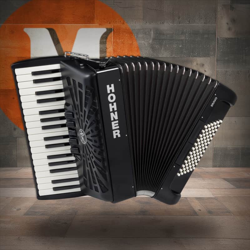 Hohner Bravo III 72 - Jet Black Accordion (BR72BLK) image 1