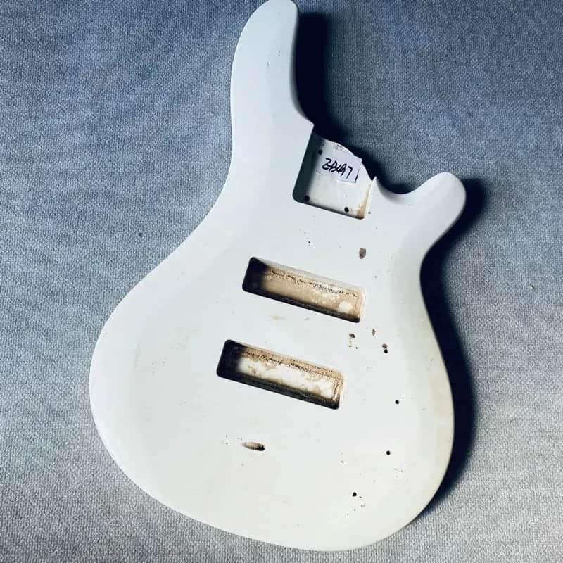 White 5 String Electric Bass Basswood Body image 1