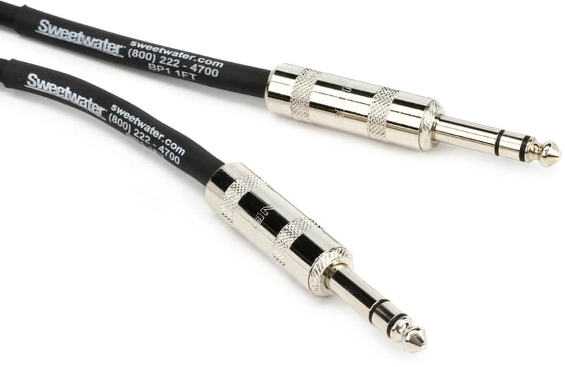 Pro Co BP-1 Excellines Balanced Patch Cable - 1/4-inch TRS Male to 1/4-inch TRS Male - 1 foot image 1
