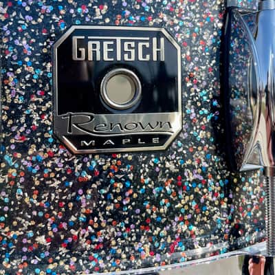 Gretsch 1 of 1 Renown Maple 6.5x14 Snare Drum Peacock Black Galaxy Sparkle image 2