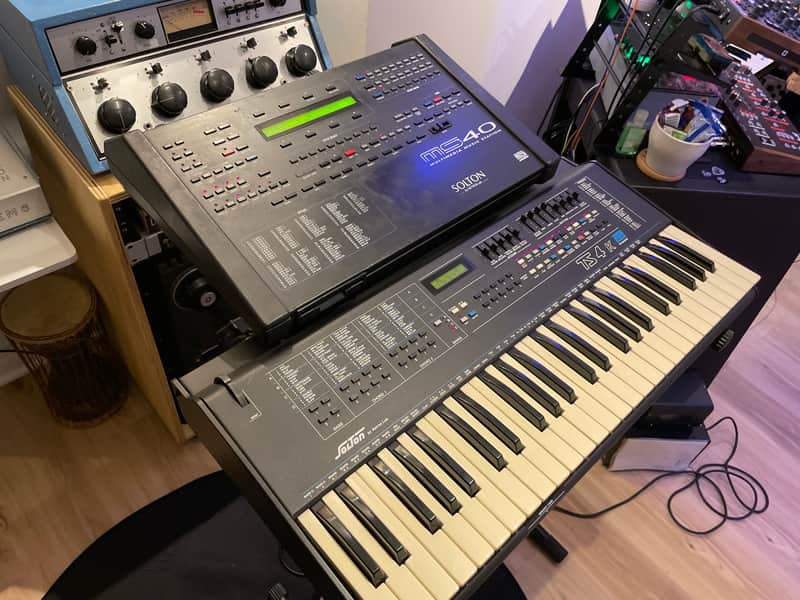 Rare Vintage Analog Solton Ts4k synth keyboard and the MS40 Expander with PSU, rare foot controller, manual and schematic! image 1