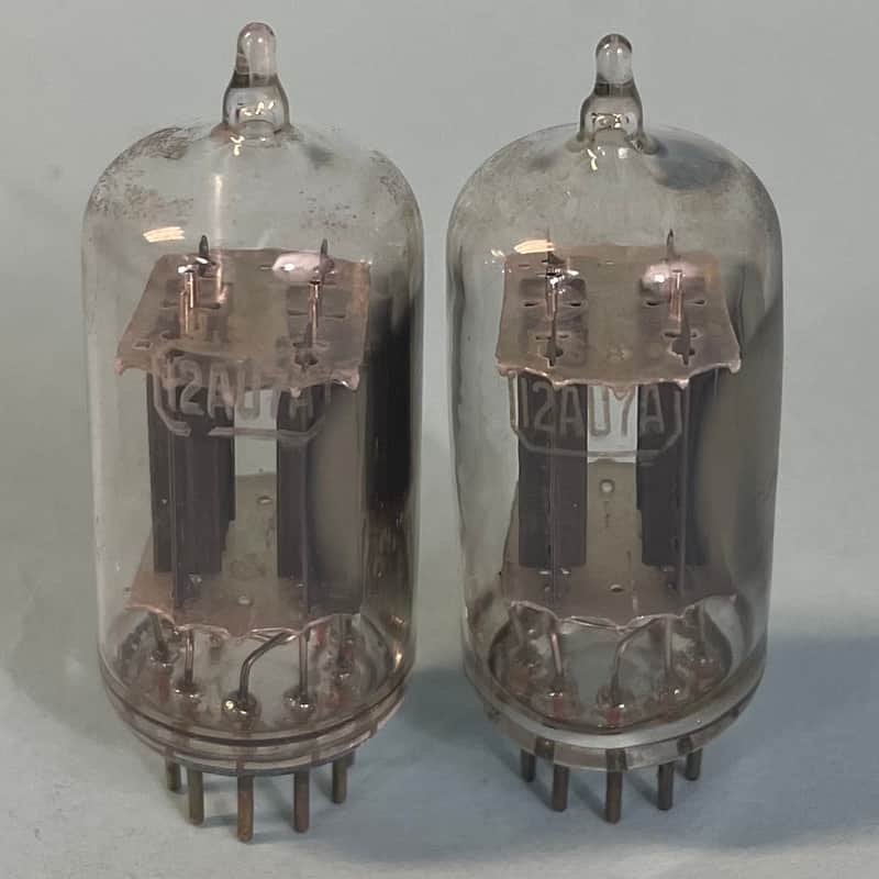 1960s RCA 12AU7 ECC82 x2 Matched Pair Vintage Long Plate Side Getter Tubes! T145 image 1