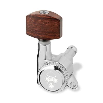 7 String Set - Guitar Monkey - Locking Tuners - Small German Tamarind Wood Buttons - Chrome image 1