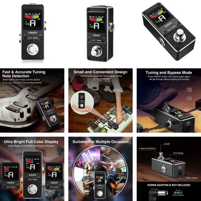 LEKATO Guitar Effect Pedal Mini Single Tuner Pitch Chromatic Tuning True Bypass image 3