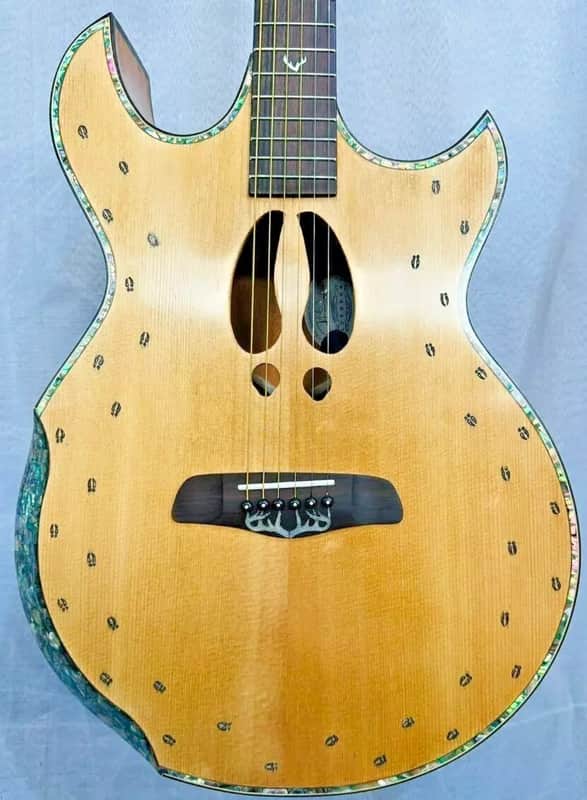 Blueberry Handmade Grand Concert Acoustic Guitar White-Tail Deer Motif image 1