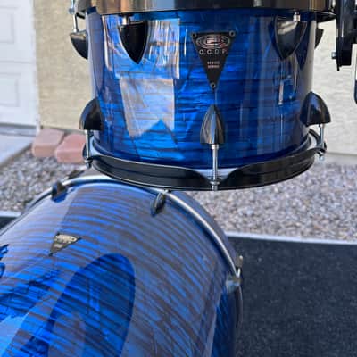 OCDP Venice - Blue Onyx 4 piece drum set Bass toms snare image 7