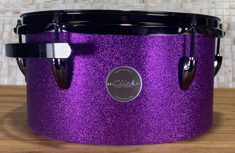 Click Icon 10ply Maple 6x12 Timbale/Tom Tom Purple Satin Sparkle image 1