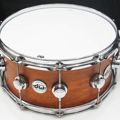 DW Collectors Maple/Spruce 6.5" x 14" Snare Drum w/ VIDEO! Honey Satin Oil image 2