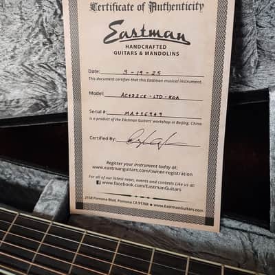 Eastman AC Solid Heritage AC422CE-LTD-KOA | Natural image 4