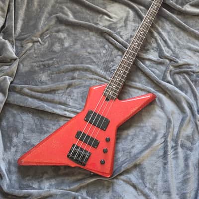 1984 Ibanez DB700 Destroyer 4 String Vintage Japan Electric Bass - Custom Red Sparkle Finish + OHSC image 2