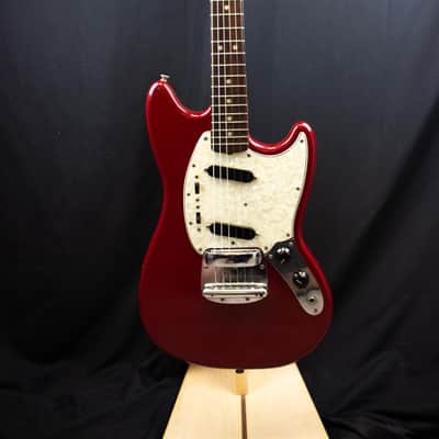 1966 Fender Mustang Guitar with Rosewood Fretboard - Dakota Red image 7