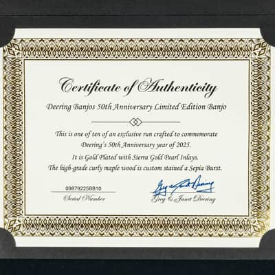 Deering 50th Anniversary Limited Edition 5-String Banjo NEW image 13