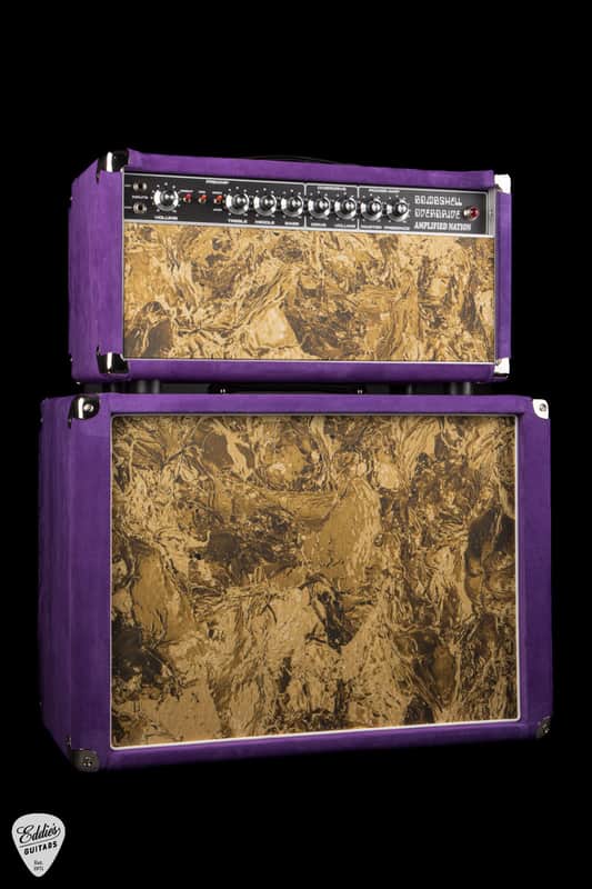 Amplified Nation Bombshell Overdrive 50w Head/1x12 Speaker Cab - Purple Suede & Liquid Gold Leaf #194 image 1