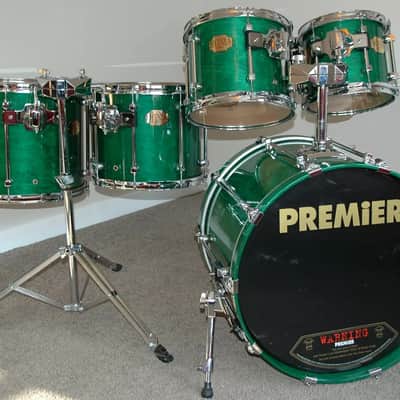 Premier Signia 5Pc Drum Set. Emerald Green Lacquer. Maple Shells. Excellent! image 1