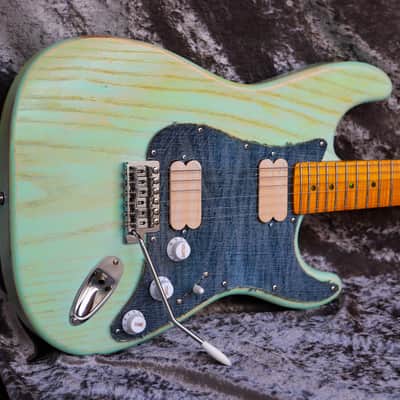 GB Liuteria Traditional Strato denim sky blue relic image 15