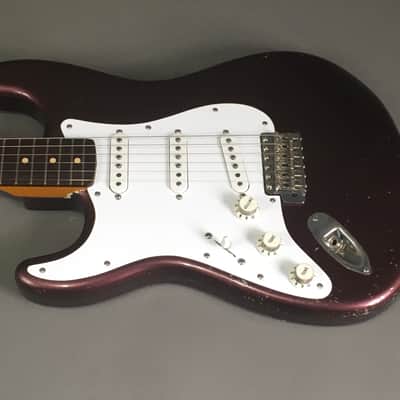 LEFTY! Boutique Custom Relic ST59 High-End Musikraft Vintage Burgundy Mist Nitrocellulose Lacquer Left 7.3 lb HSC image 8