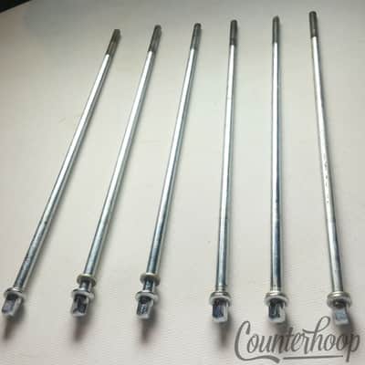 Pearl 6x 14"Floor Tom Drum Tension T-Rods Vintage 60s Chrome Metric Japan 9 5/8" image 2
