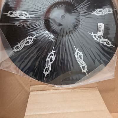 Paiste 16" Black Alpha Joey Jordison Signature Hyper Crash Cymbal 2008 - 2016 - Black with White Graphics image 3