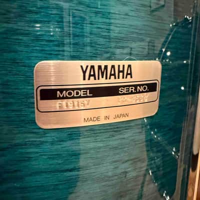 ~RARE!~ MIJ Yamaha Recording Custom 4-Piece 10/12/16/22 Drum Kit Set in Deep Aqua Stain Lacquer image 7