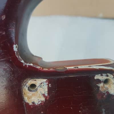 1958 FENDER PRECISION BASS BODY USA - CANDY APPLE RED image 4