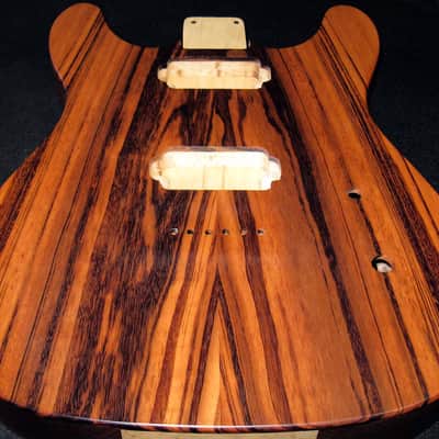 McCloud Double Cut Telecaster BODY / Tiger Wood / Walnut / Poplar / HH Routes / Hardtail / USA image 3