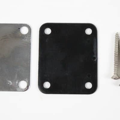 1977 Vintage Fender Precision Bass/Jazz/Telecaster Bass NECKPLATE USA 4-Bolt 1970s w/Original Screws and Gasket image 3