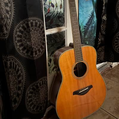 Yamaha FG-TA TransAcoustic Dreadnought 2010s - Vintage Tint image 2