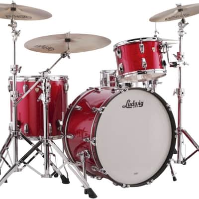 Ludwig Classic Maple Pro Beat Shell Pack w/24" Bass Drum - Red Sparkle (L84433AX27WC) image 1