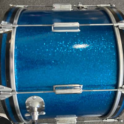 Rogers Cleveland Tower 1966 14x20 Bass Drum Blue Sparkle Glass image 4