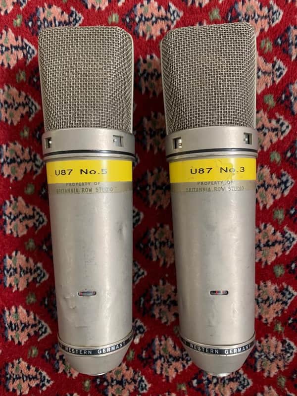 Consecutive pair of vintage Neumann U87 ex Britannia Row Studios (Pink Floyd) image 1
