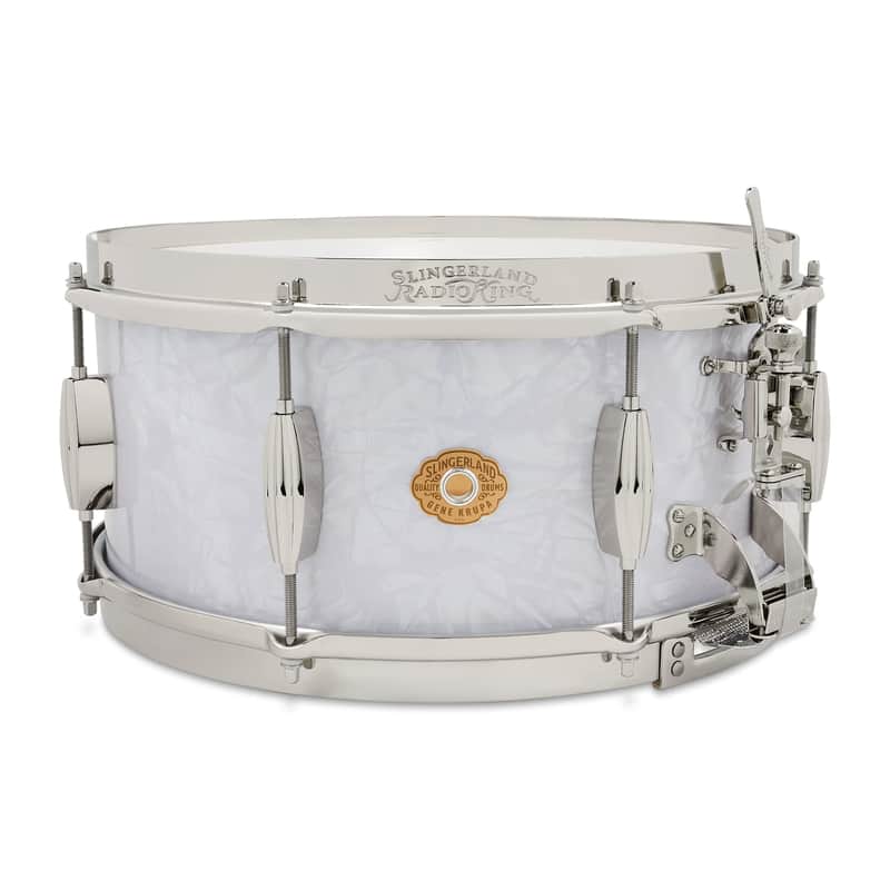 Slingerland Gene Krupa Radio King Limited 6.5x14" Snare Drum #22 of 200 SLFP6514SMK016-LTD White Marine Pearl image 1