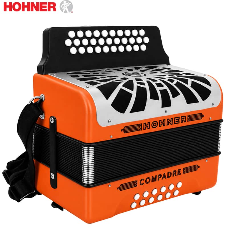 Hohner Compadre FBE (FA) Button Accordion Orange image 1