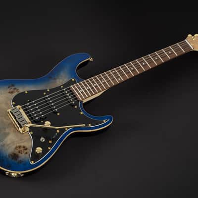 Michael Kelly Blue Burst Burl 60 Ultra Double Cutaway Electric w/ Locking Tremelo System MK60CBLPRH image 2