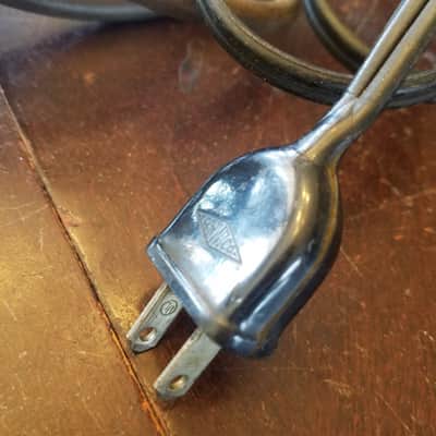 Cornish one (1) 117V Power Cord Electric Cable cut Ampro Vintage non-polarized black, brown 1940s-1960s image 6