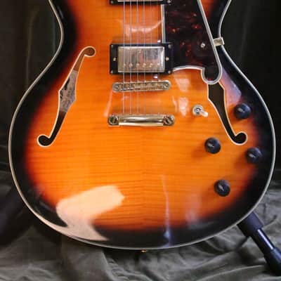 D'Angelico Excel EX-DC/SP Semi-Hollow with Stop-Bar Tailpiece 2010s - Vintage Sunburst with case image 6