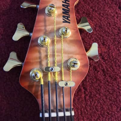 Yamaha BB-G5 5 String Electric Bass High Definition Tiger Amber Burst Top image 4