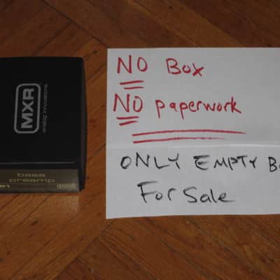 rarely handled, near A+ MXR EMPTY BOX ONLY for M81 Bass Preamp (NO pedal / NO paperwork) from mid 2010s to 2020s - BOX: Black Cardboard / LABEL: Dark Olive Green & Cream / GRAPHIC: Silver image 3